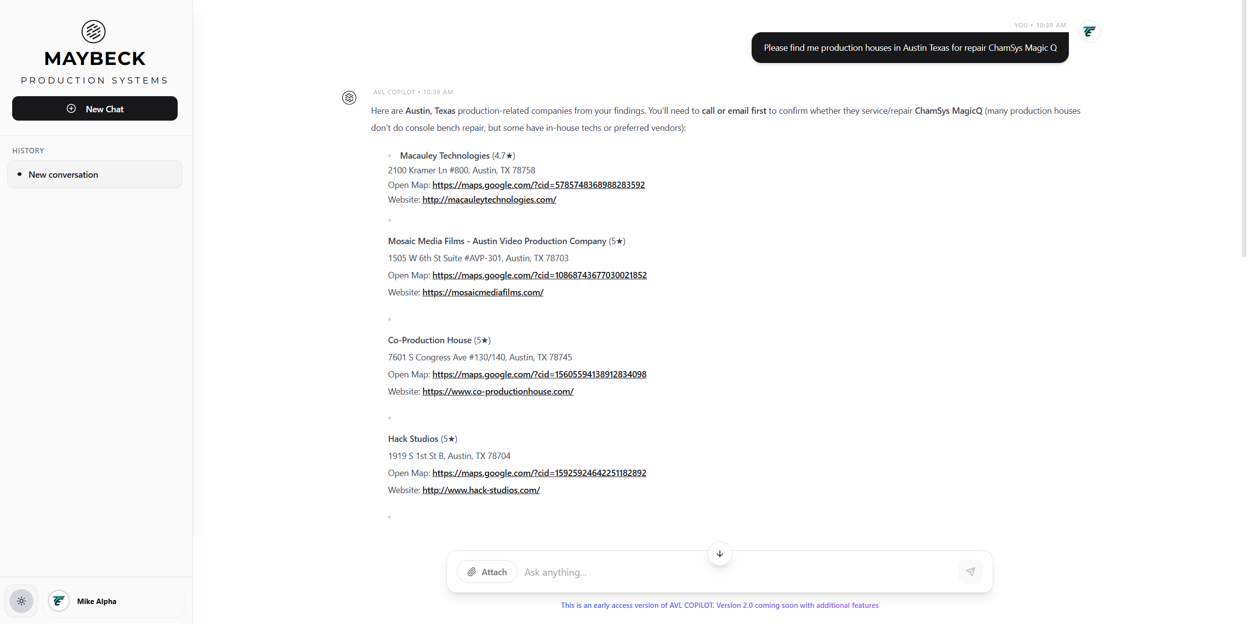 AVL Copilot Live Google Maps Finder
